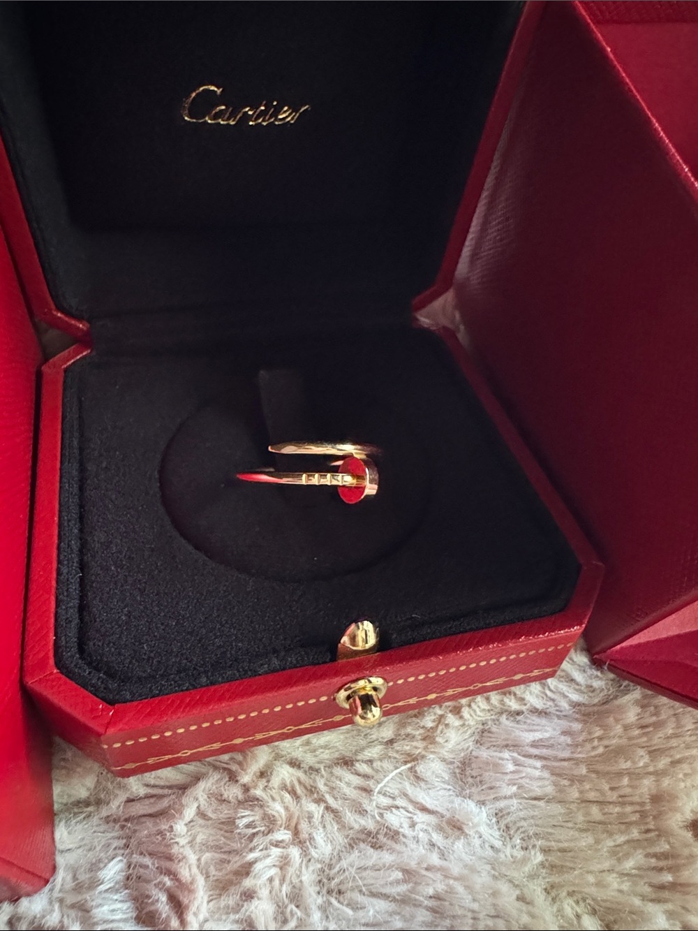 Cartier 18k Rose Gold Juste un clou Ring with Twist Detail - Picture 9 of 16